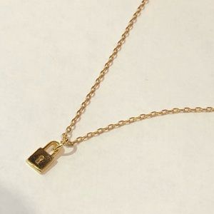S925 Mini Gold Lock Necklace